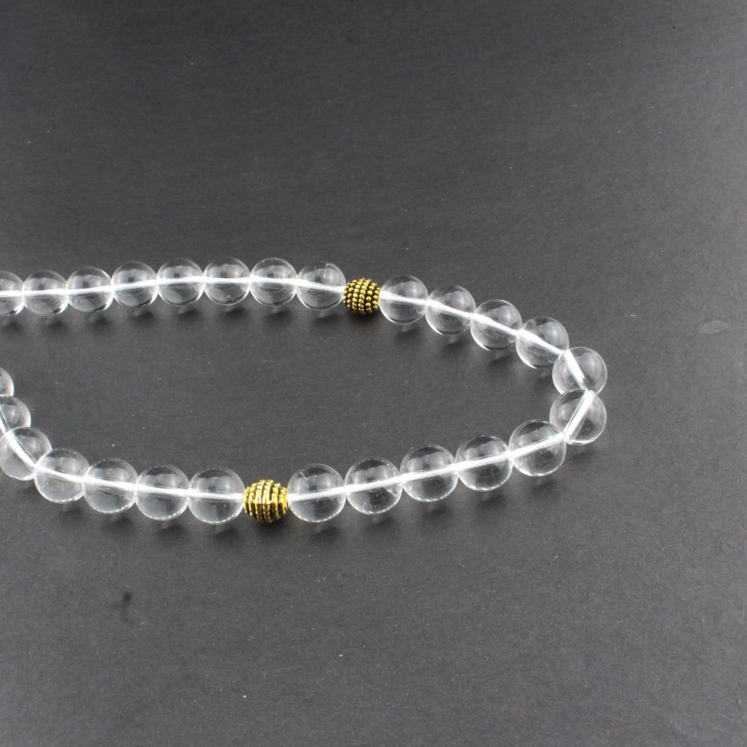 Muslims Islamic Dhikr Tasbeeh Tasbih Prayer Beads, 33 Crystal Clear Quartz Beads with Tassel - Image 2