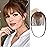 BOGSEA Bnags Hair Clip- Medium Brown Fake Bangs 100% Real Human Hair Extensions Wispy Bangs for Women Fringe with Temples Hairpieces Curved Bangs for Daily WearMedium Brown Wispy Bangs
