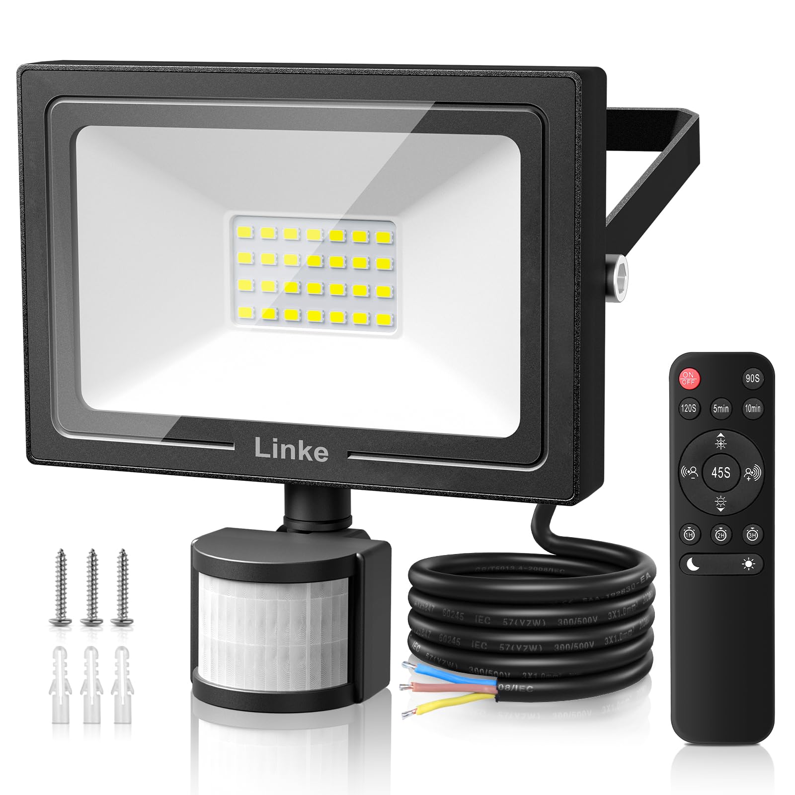 Linke Security Lights Outdoor Motion Sensor, 25W 2100 Lumen LED Floodlights with PIR Sensor