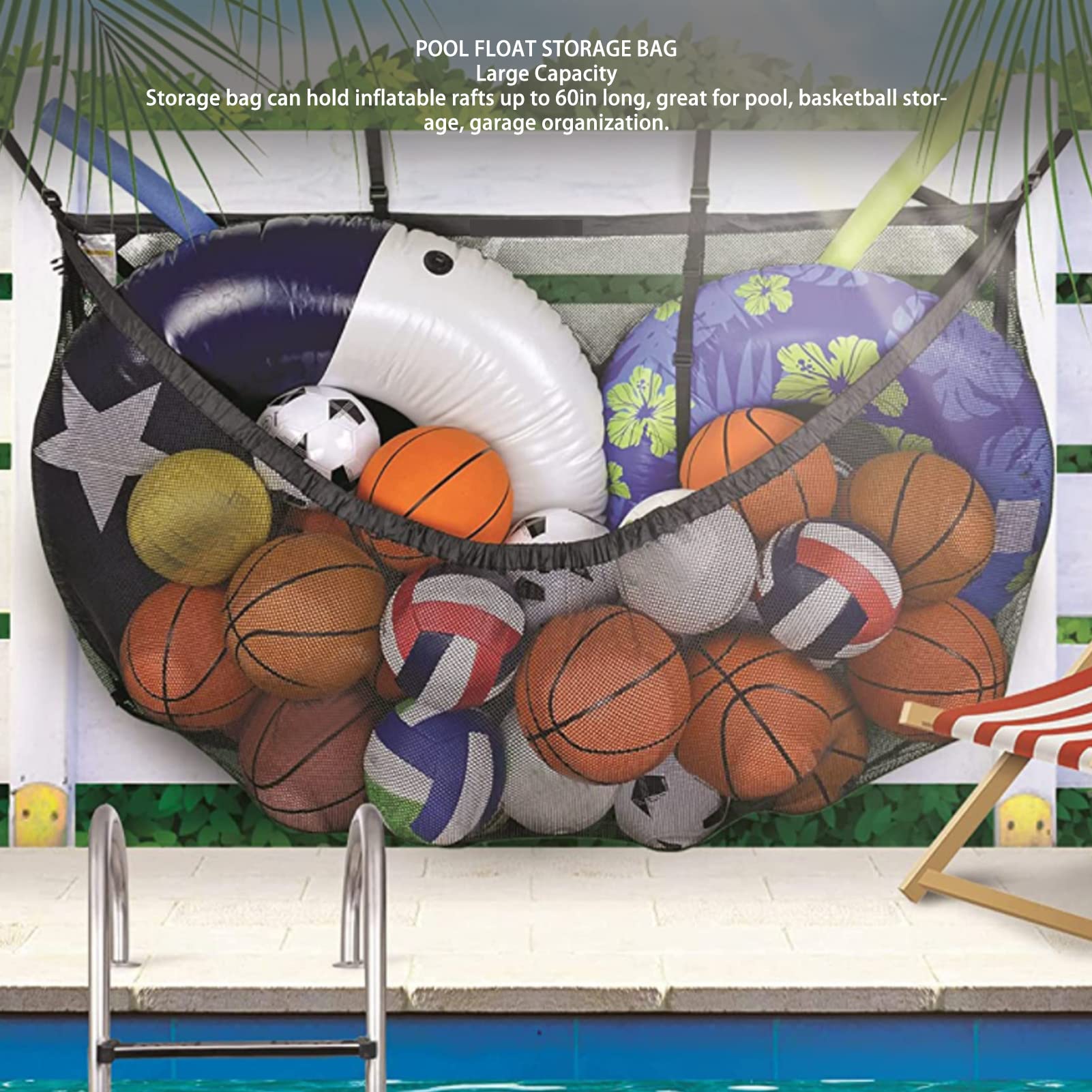 Rangement Pour Piscine Filet Rangement Pour Piscine Organisateur Jouets Piscine Suspendu Pour