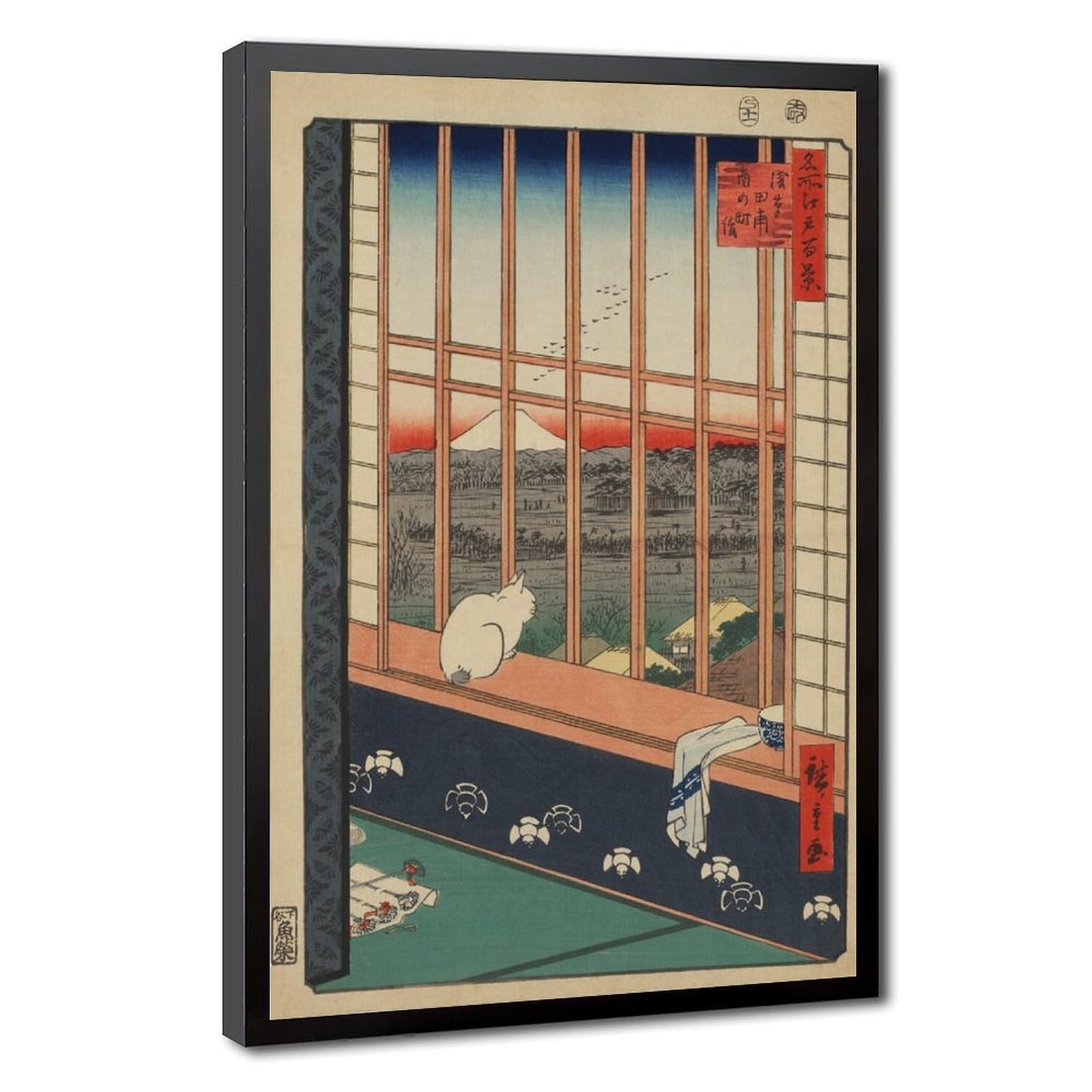 WCYB Ricefields And Torinomachi Festival 100 Famous Views of Edo by Hiroshige Utagawa Prints Posters Canvas Deco Paintings Wall Art For Office Living Room