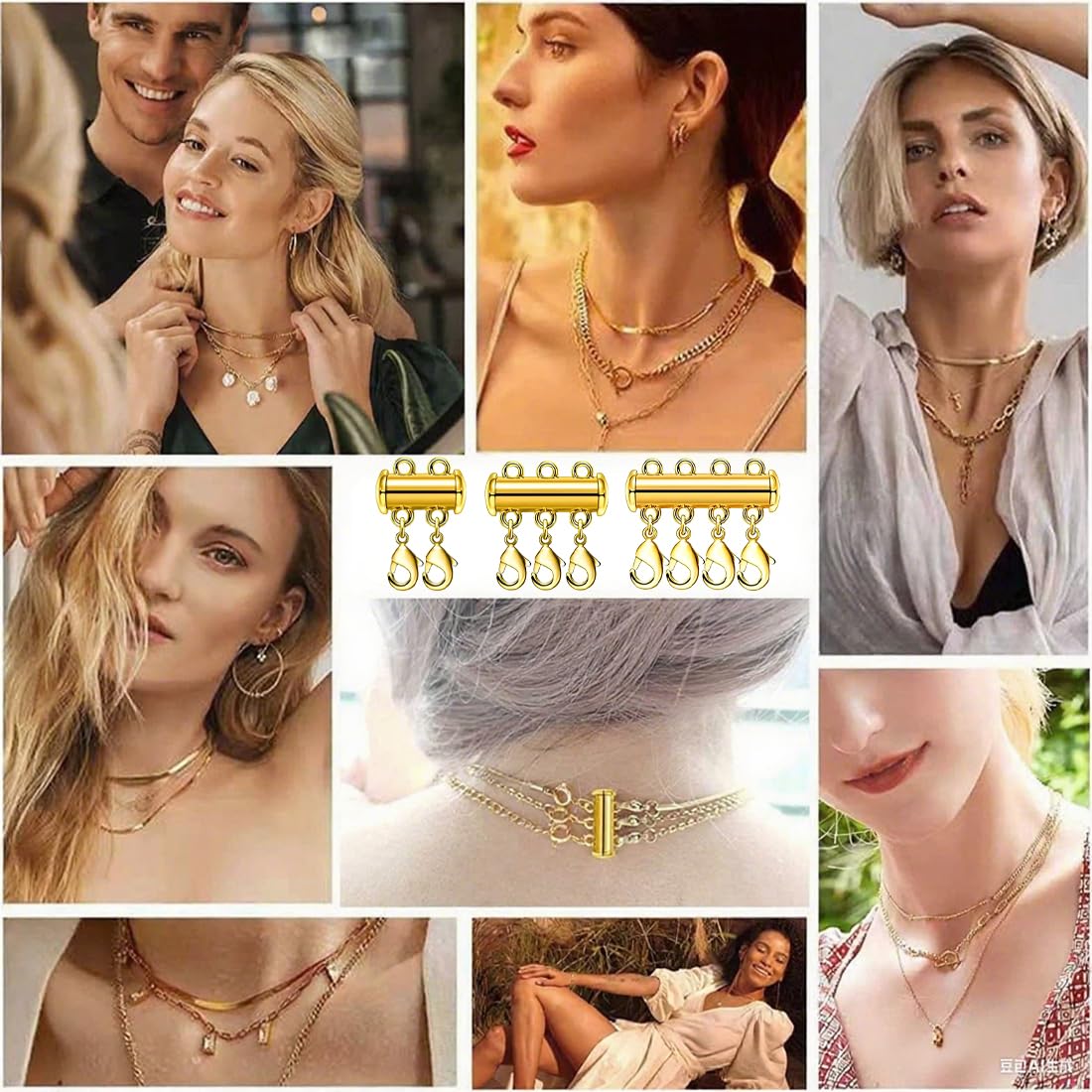 Connettori Magnetici Per Collane A Strati - Chiusura Sicura, Anti-Groviglio, Argento - Foto 2