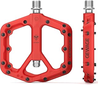 Mountain Bike Pedals - 9/16" Nylon Fiber Bicycle Flat Pedals -Bicycle Platform Pedals for Road Mountain BMX MTB Bike