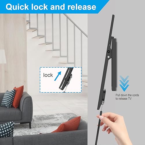 Miniatura 8 de USX STAR Soporte de pared inclinable para televisores de 37 a 82 pulgadas y soporte de TV inclinable para TV de 26 a 60 pulgadas, soporte de TV de