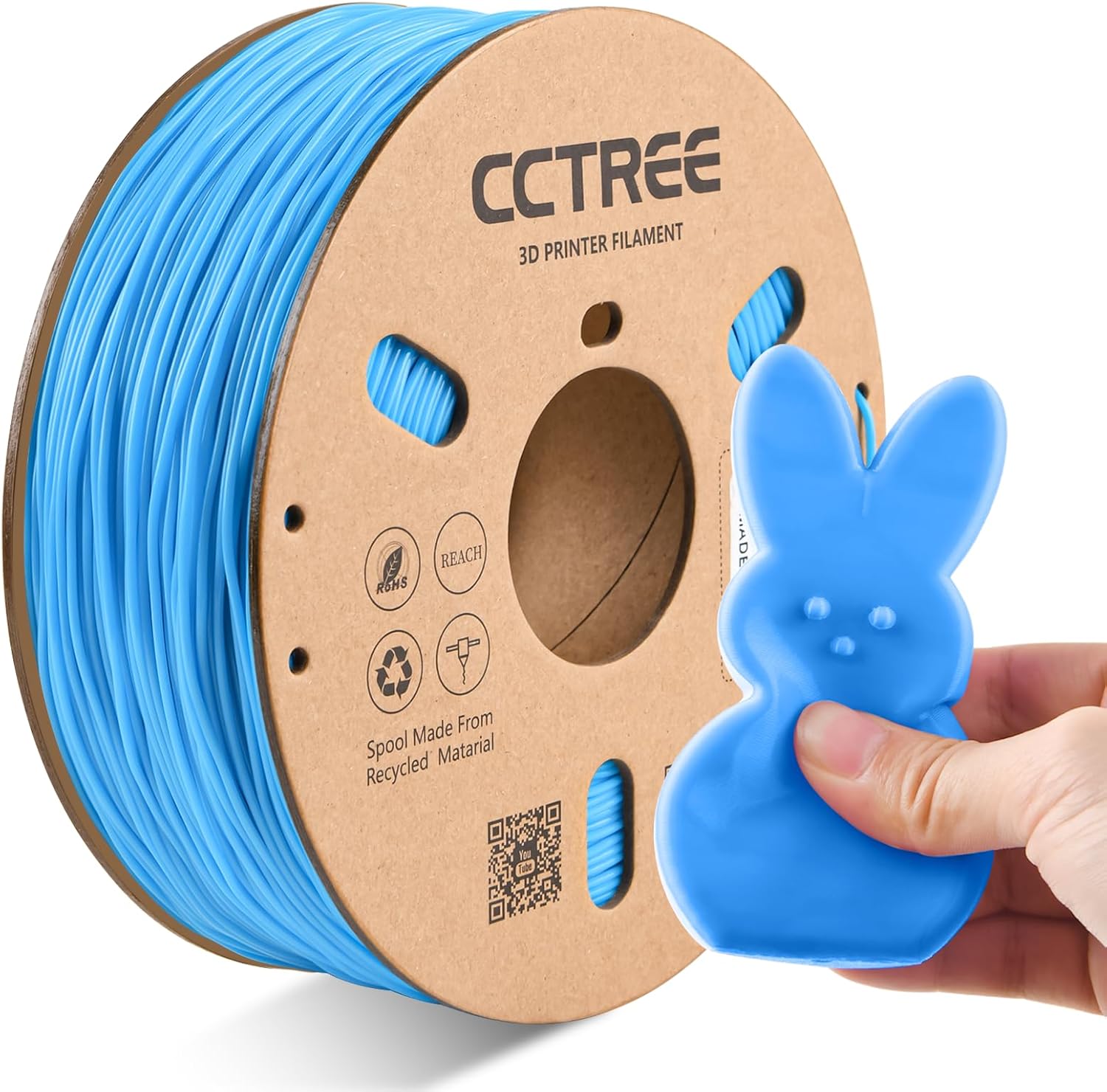 CCTREE TPU Filament 1.75mm, High Speed&High Elasticity, Shore 95A Flexible 3D Printer Filament, 1KG (2.2lbs) Spool, Dimensional Accuracy ±0.03mm, Fits Most FDM Printers, Red