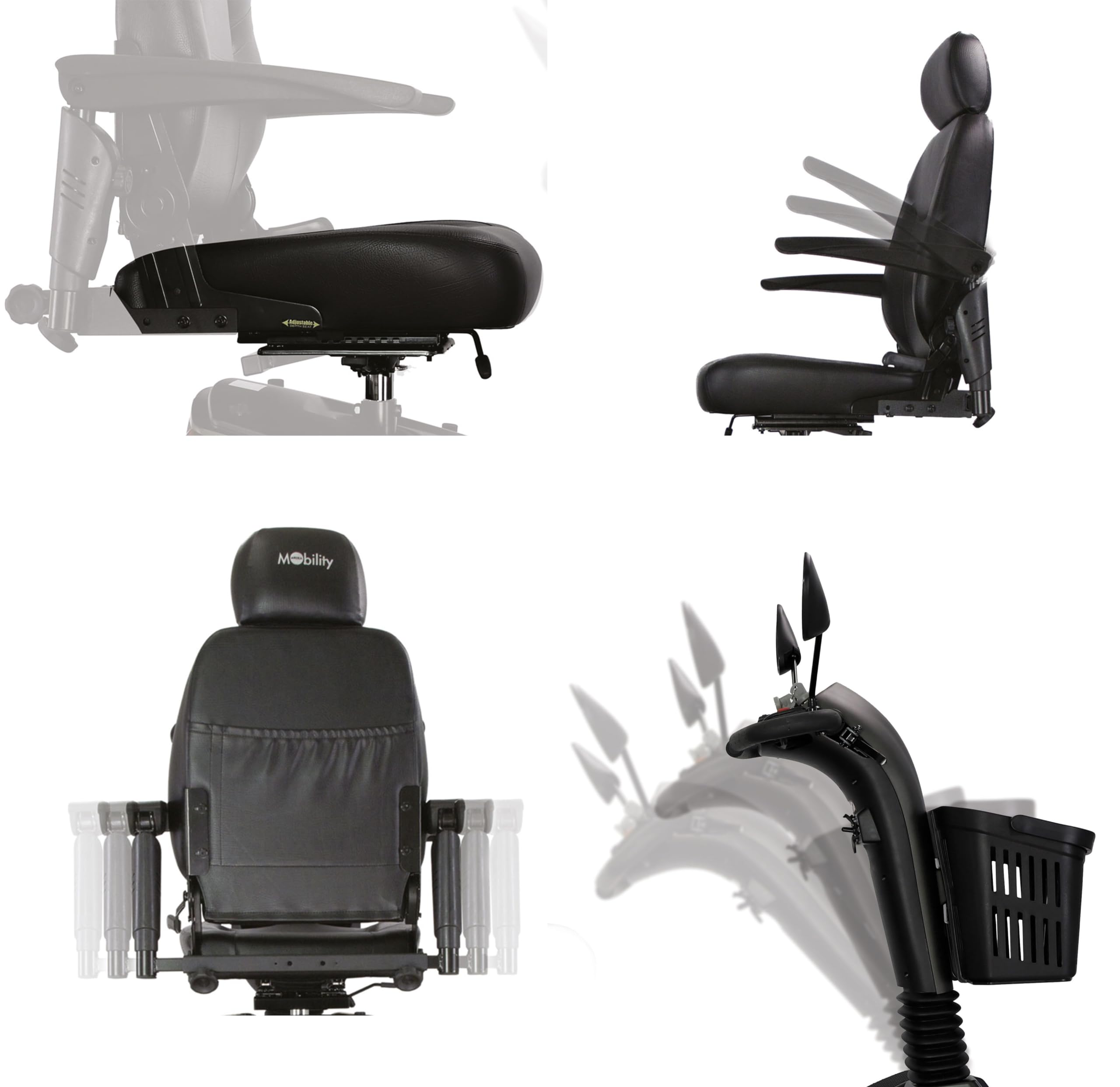 Scooter eléctrico para discapacitados Mobility 220, capacidad máxima 158 kg, blanco