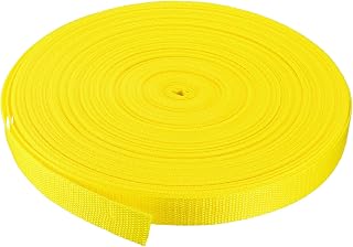 MECCANIXITY Heavyweight Polypropylene Webbing Strap 1" 50 Yards Yellow Strapping Band for Outdoor