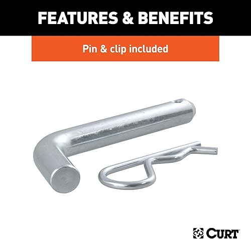 Miniatura 6 de CURT 45293 Soporte de enganche de remolque cromado con bola y pasador de 1-7/8 pulgadas, se adapta a receptor de 2 pulgadas, 7,500 libras, caída de