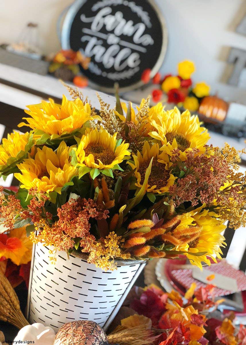 Fake Sunflower Bush in Yellow Gold