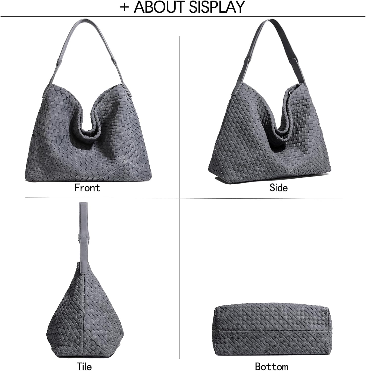JINMANXUE Women Boston Bag, Woven Hobo Tote Handbag and Purses, Female Satchel Messenger Bags, Fashion Shoulder Crossbody Bag