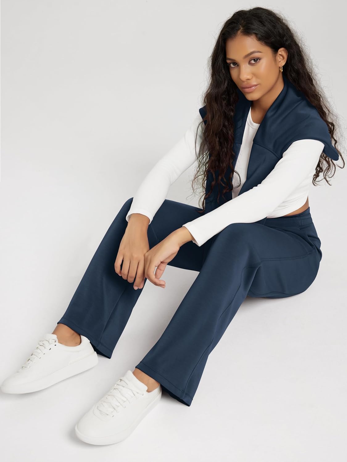 ODODOS Women's Modal Soft Wide Leg Pants with Pockets Adjustable Shockcord High Waist Casual Lounge Pants-27/29/31" Inseam - Image 4