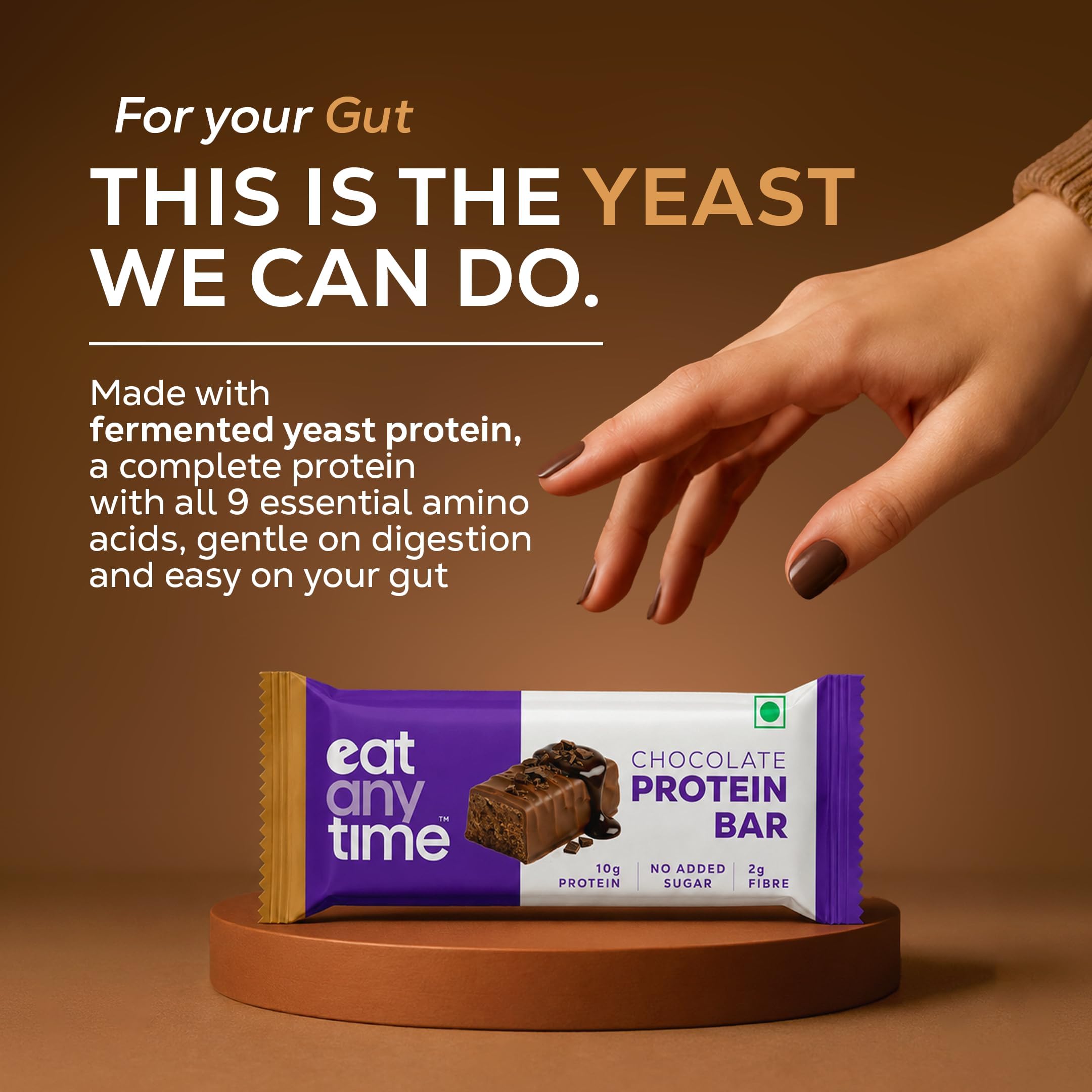 EAT Anytime Chocolate Protein Bar | No Added Sugar | 10g Protein per bar | Gut friendly | Low Calorie | Vegan | Pack of 20 bar — Amazon image 4