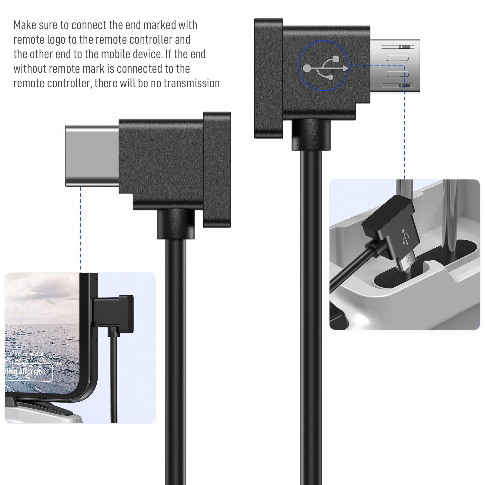 LYONGTECH Oplaadkabel voor DJI Mavic Mini, Mavic 2 Pro Zoom/Mavic Air/Mavic Pro Platinum Afstandsbediening