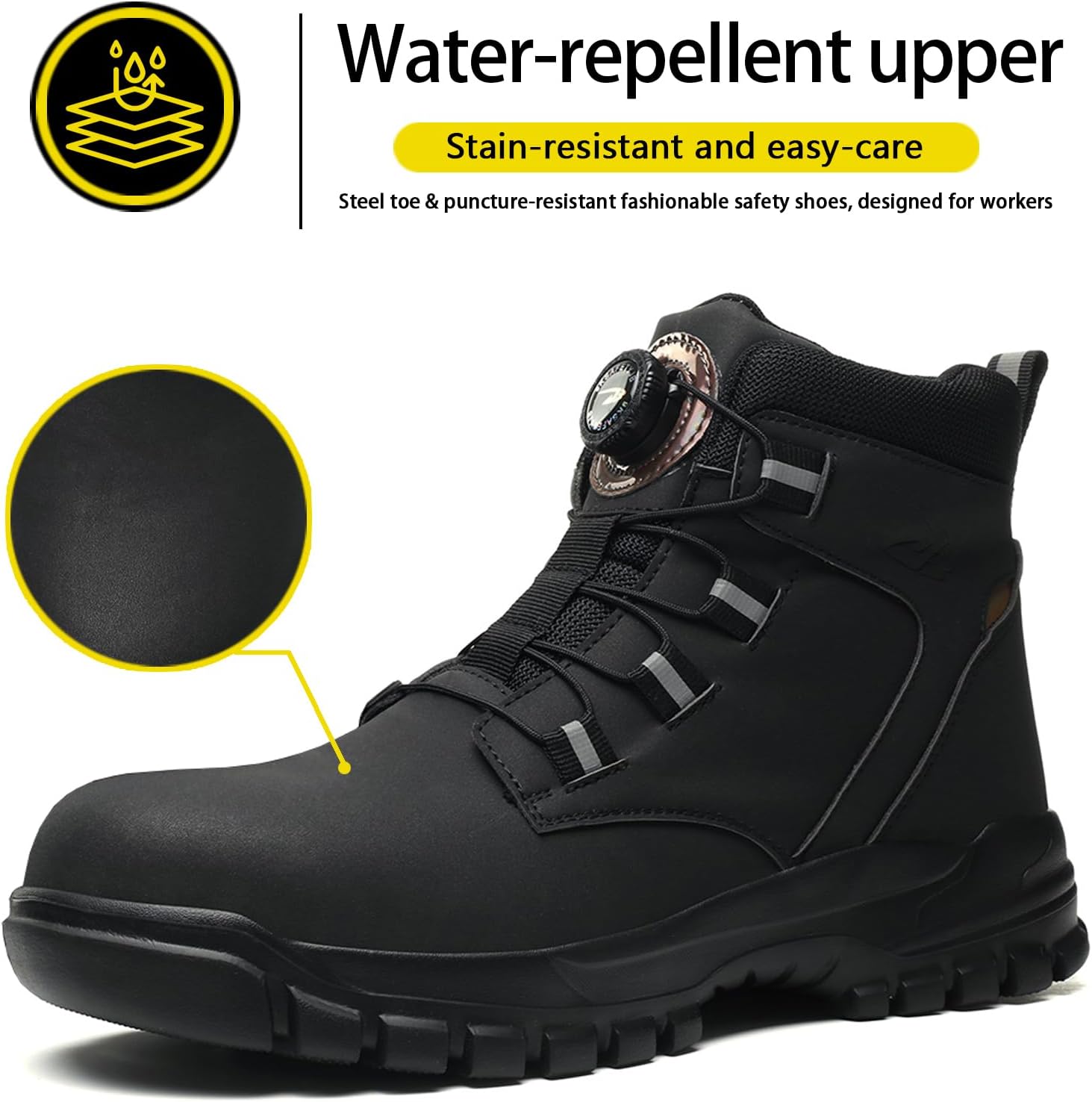 Steel Toe Work Boot for Men and Women Lightweight Comfortable Industrial & Construction Outdoor Work Safety Shoes