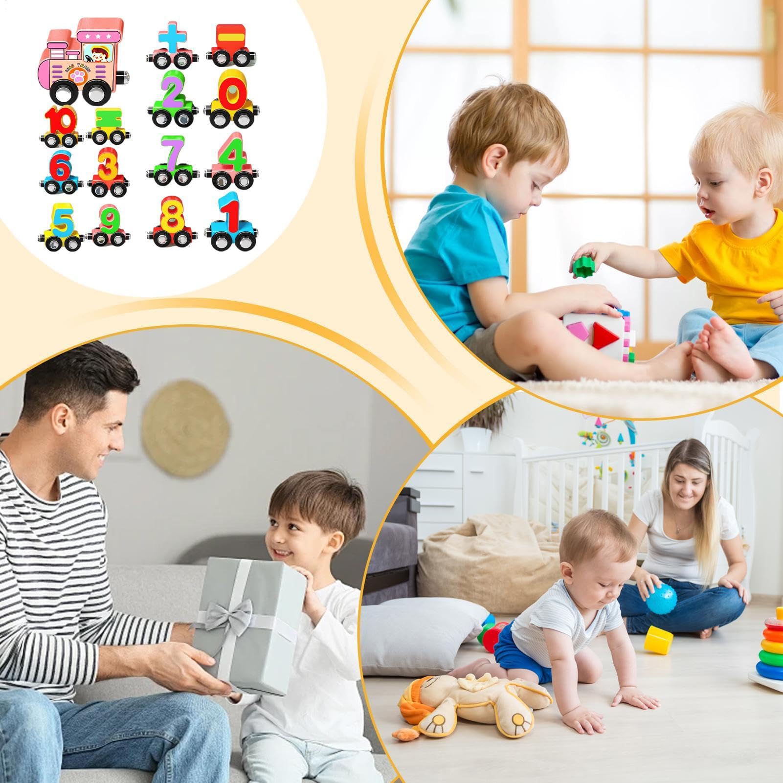 Numéro de Train, Ensemble de Train en Bois pour Tout-Petit Sensory Math