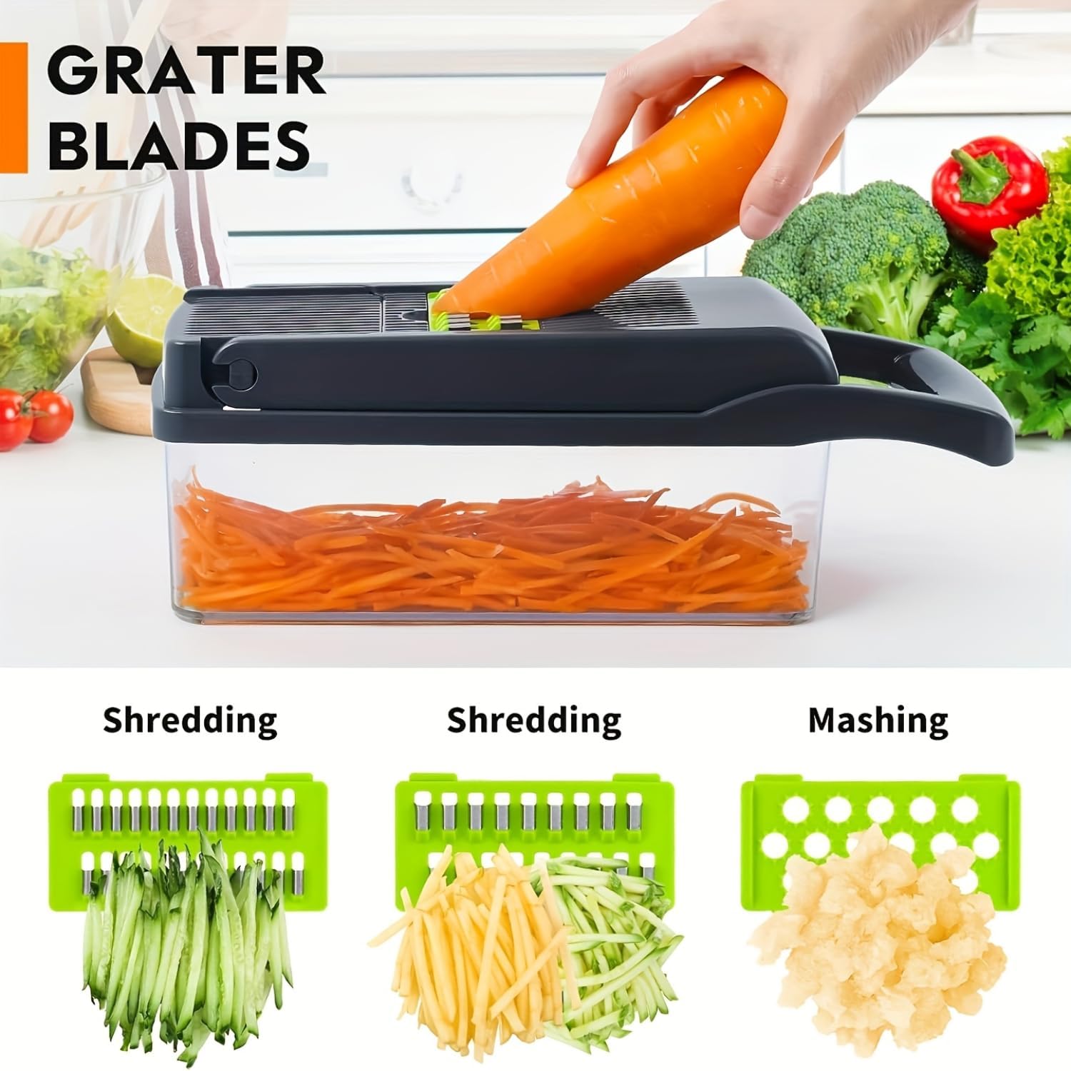 16 in 1 vegetable chopper, onion chopper, kitchen vegetable slicer and diced machine，Multi functional food chopper