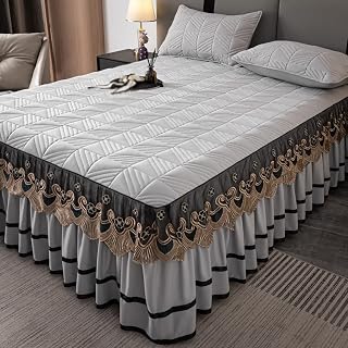 TFIIEXFL Quilted Thickened Bed Skirt Size Sheet Non-slip Bed Cover Pillowcase Home Decor (Color : D, Size : 180x200cm)