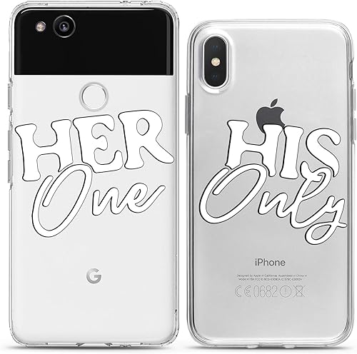 Miniatura 8 de Fundas a juego para parejas compatibles con iPhone 15 14 13 12 11 Pro Max Mini Xs 6s 8 Plus 7 Xr 10 SE 5 Clear Love Her His Quote Funda de silicona