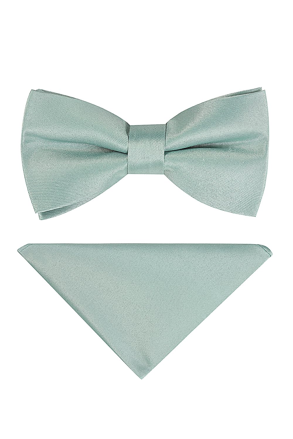 Jenson Samuel Men's Duck Egg Pastel Pretied Bow Tie Wedding Paisley Pocket Square Set (Duck Egg)