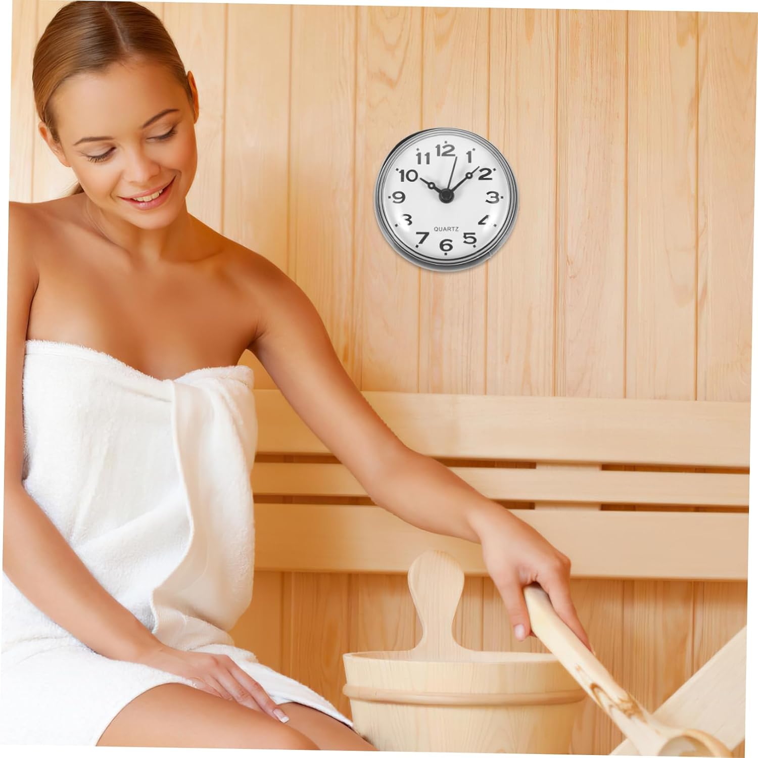 ORFOFE Waterproof Bathroom Clock with Suction Cup Silent Shower Clock Small for Kitchen and Bathroom Decorative