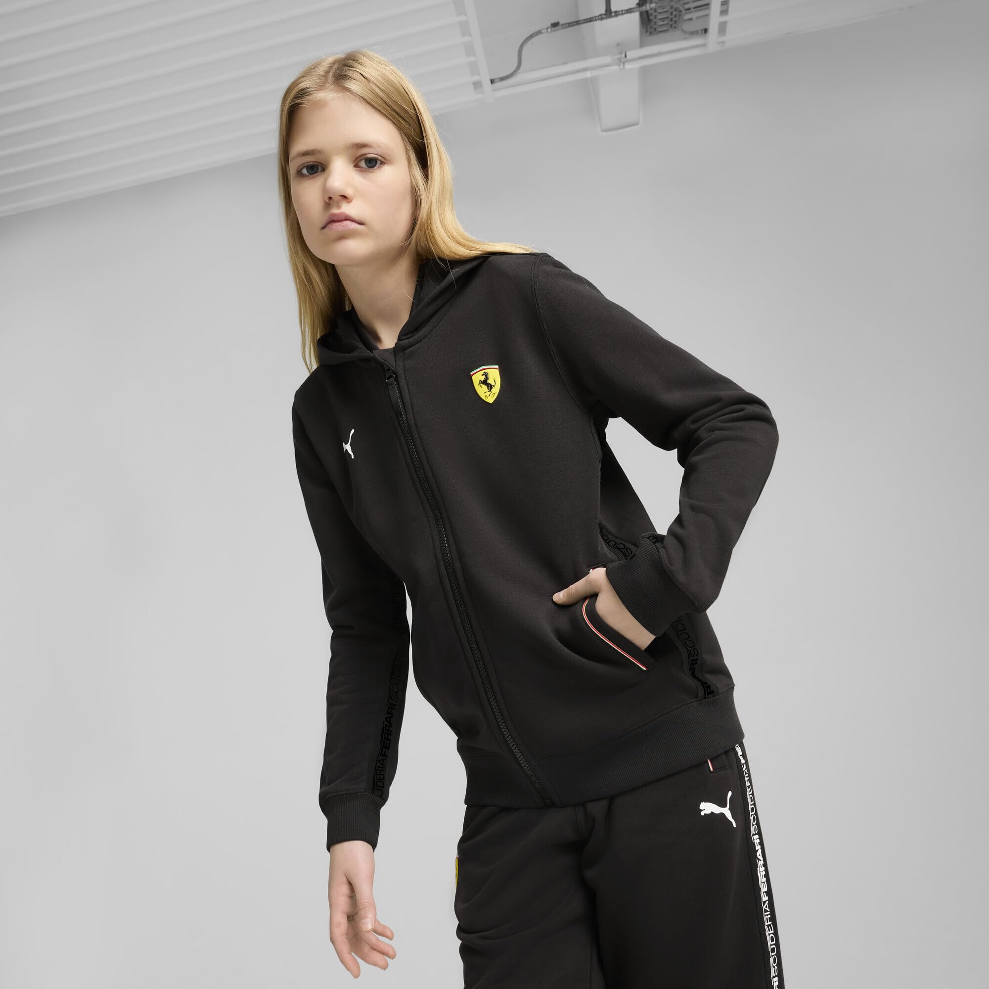 PUMA Sudadera con Capucha Unisex para niños de la Scuderia Ferrari Race