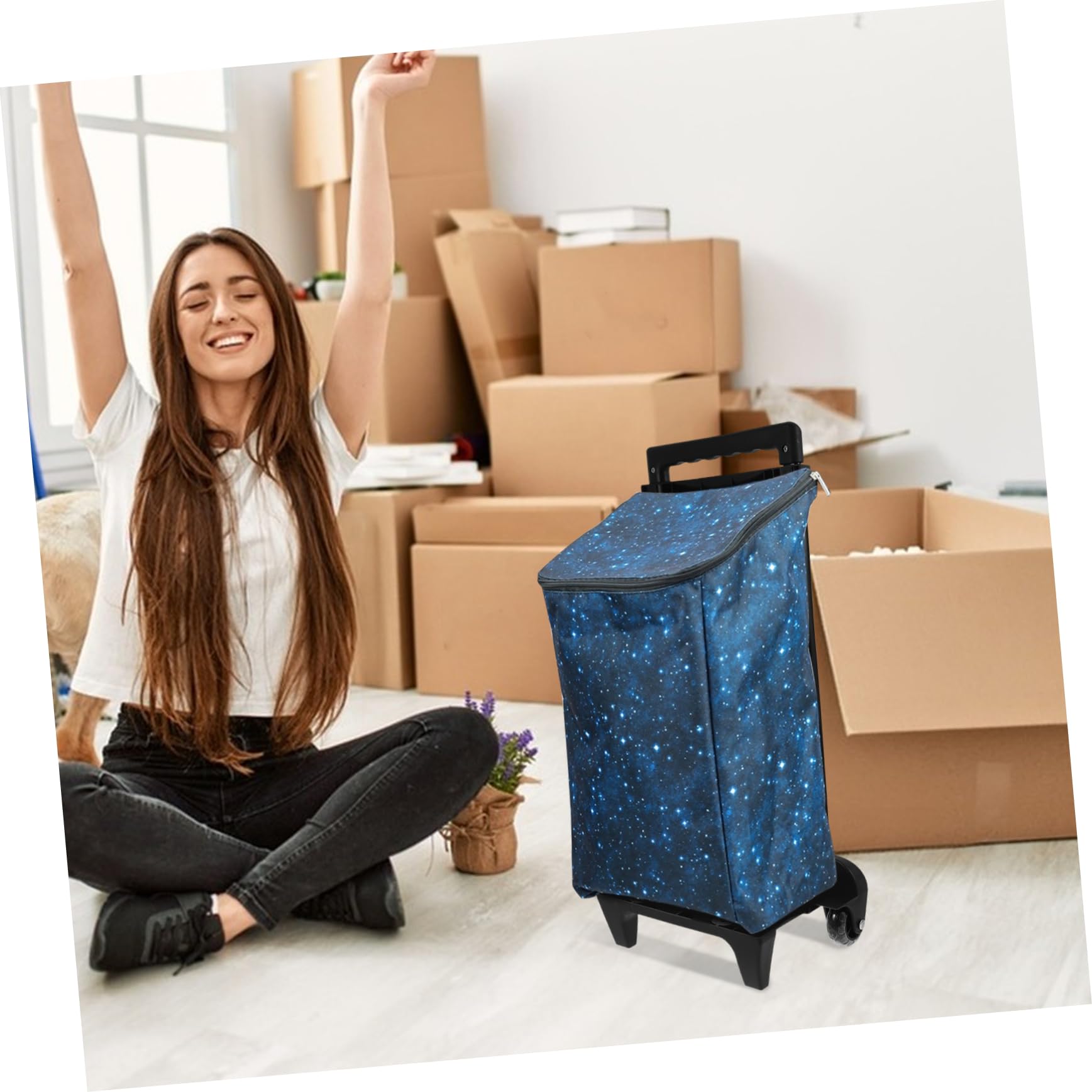 Carrito Plegable De Compras Con Mango Telescópico De Aleación De Aluminio Gran Capacidad Para Transporte De Comestibles Viajes Y Mudanzas Ligero Y Compacto Fácil De Mover