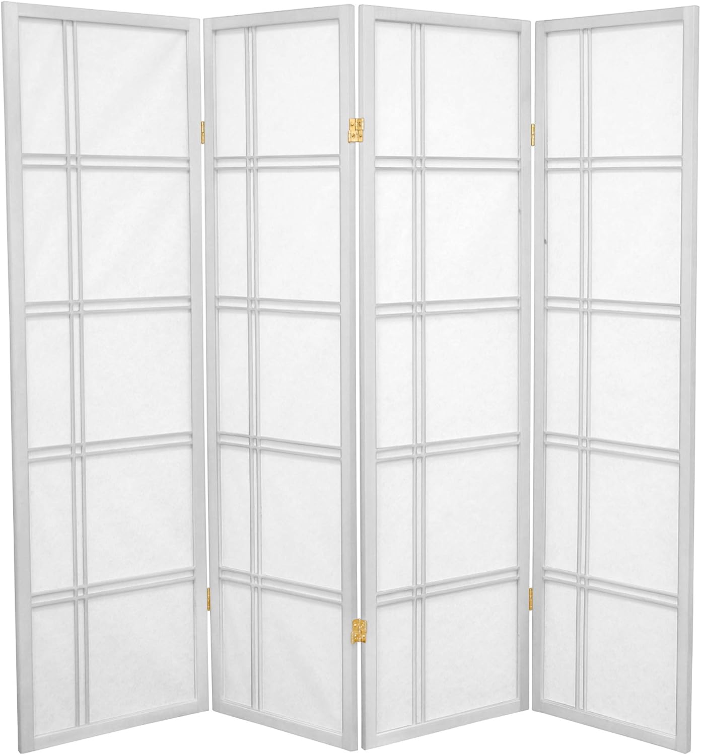 Oriental Furniture 4-feet Tall Window pane Shoji Screen, Honey 8 pannello