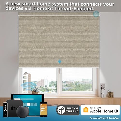 Miniatura 2 de SmartWings Homekit - Persianas motorizadas compatibles con rosca, persianas inteligentes 100% opacas con control remoto, persianas enrollables