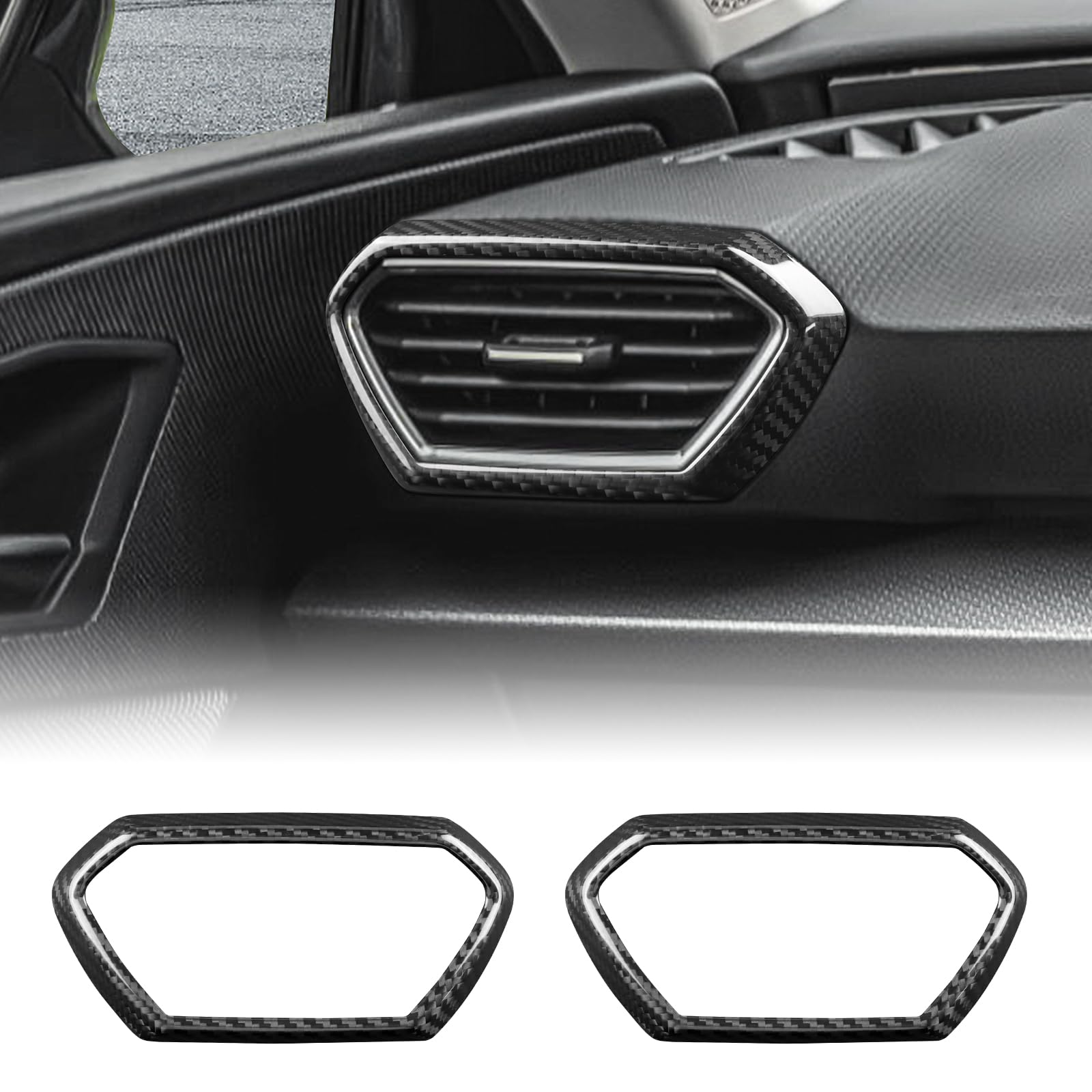 KUNGKIC per Seat Leon/Cupra Formentor/Cupra Leon 2021-2026 Fibra di Carbonio Console Centrale Auto Lato Griglia di Ventilazione Rivestimento Adesivo Interno Protezione Ventilazione Accessori