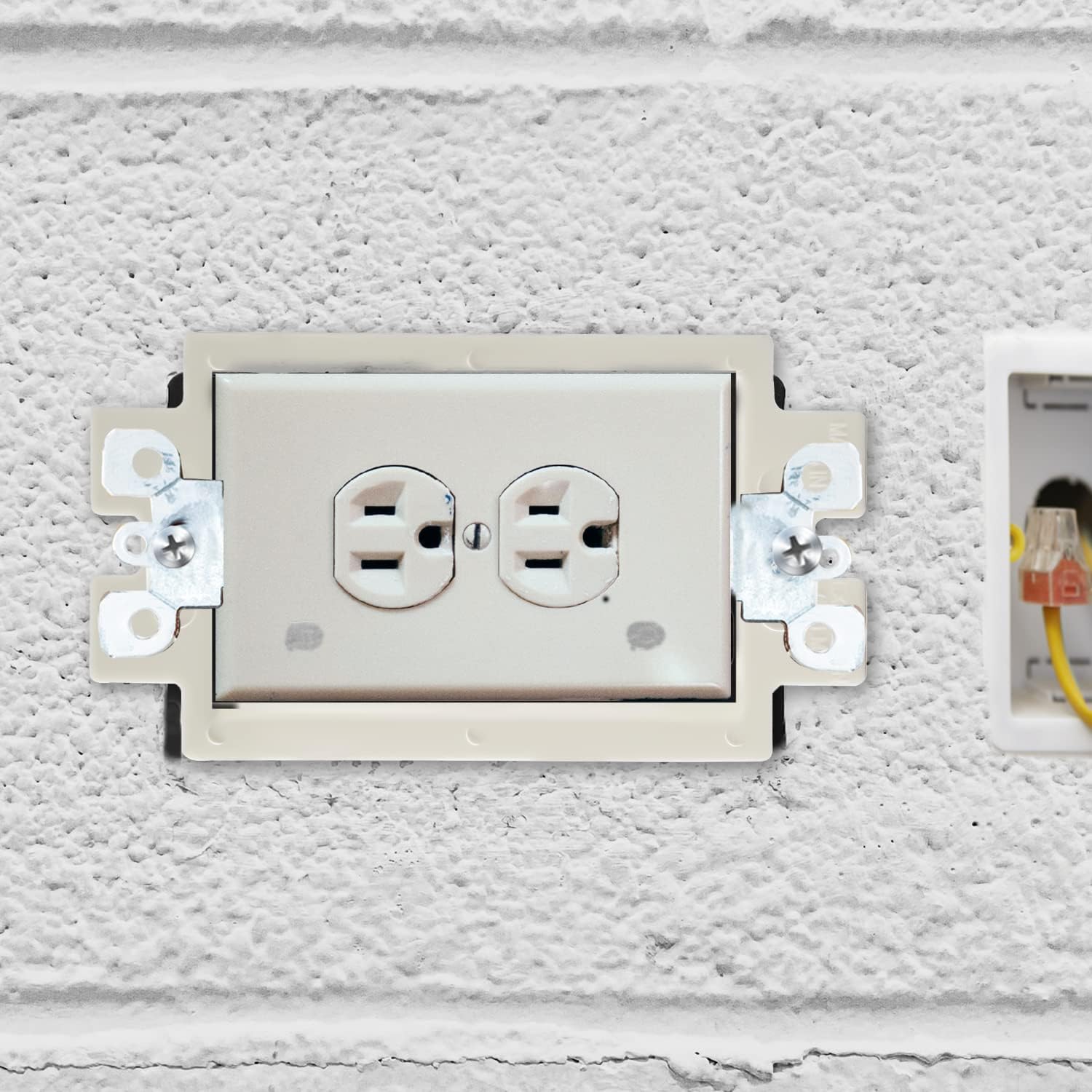 5PCS BE1-5 Electrical Outlet Box Extenders with 10PCS Screws, 1-Gang Box Extender Single Gang Extender Electric 1 Gang Power Outlet Accessories (White)