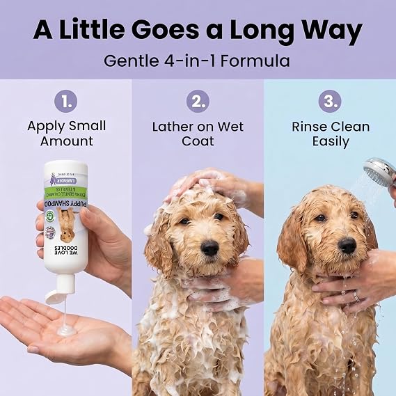 Puppy Shampoo & Conditioner, Tearless Hypoallergenic Wash, Lavender, 8 oz