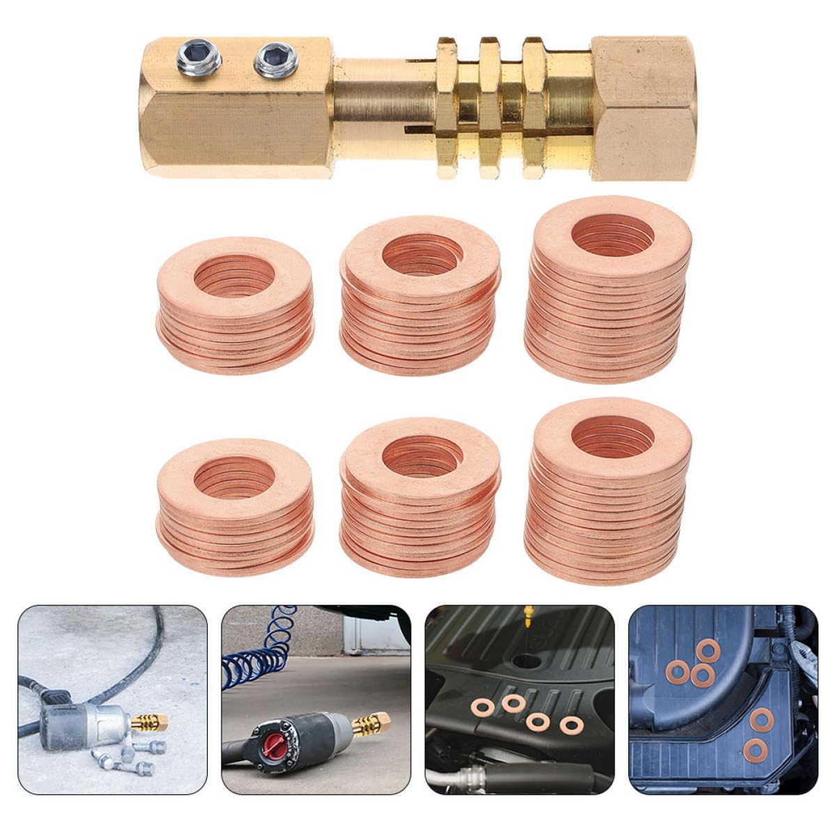 GLEAVI Kit de Rondelles D'étanchéité en Fer, 200 Pièces, Joint Plat pour Bouchon de Vidange D'huile et Réparation de Carrosserie, Usage Automobile