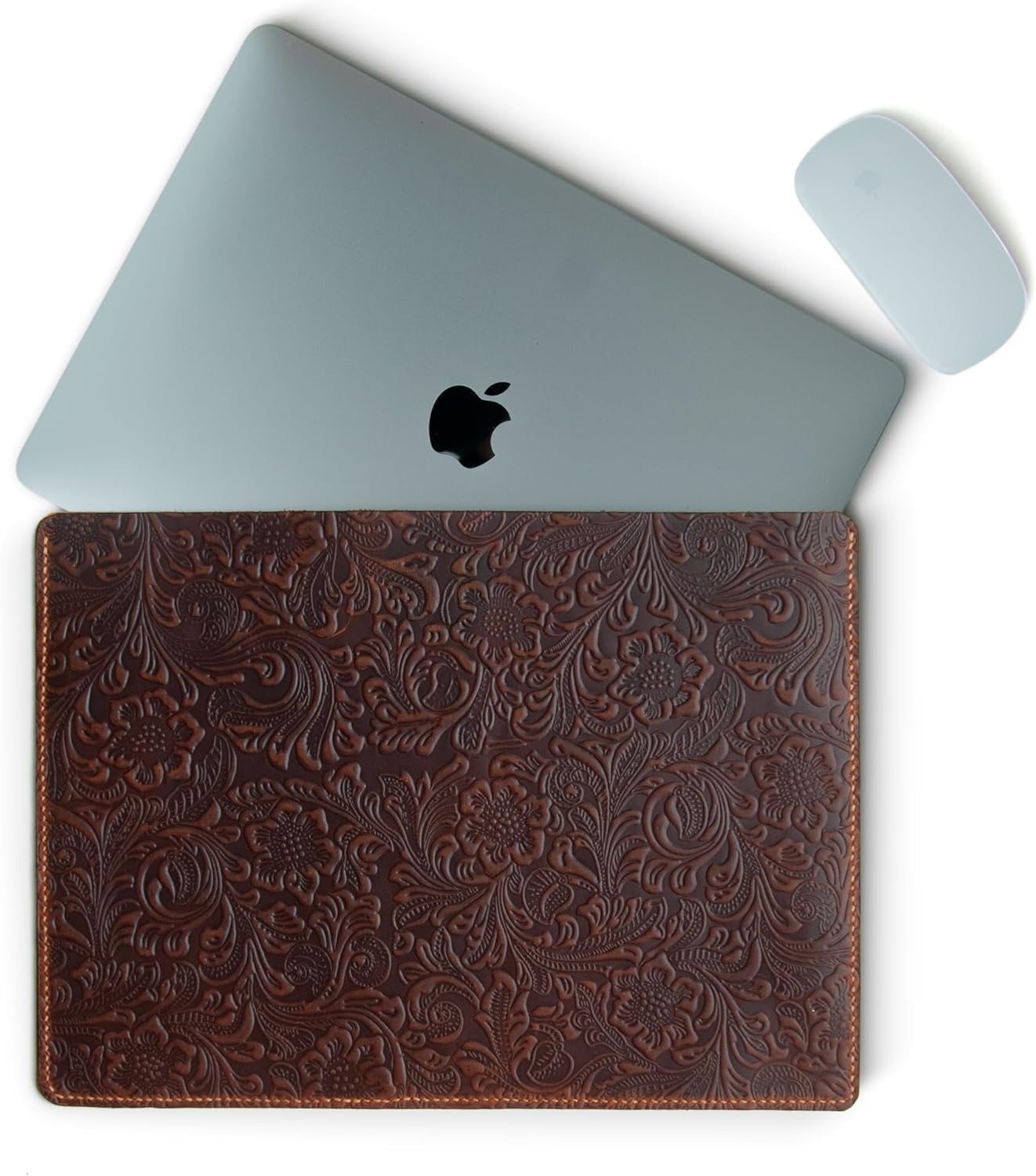 100% Handmade Genuine Leather Laptop Sleeve Case for MacBook Pro 14.2 inch M3 M2 M1 Max Pro Chip, Dark Brown