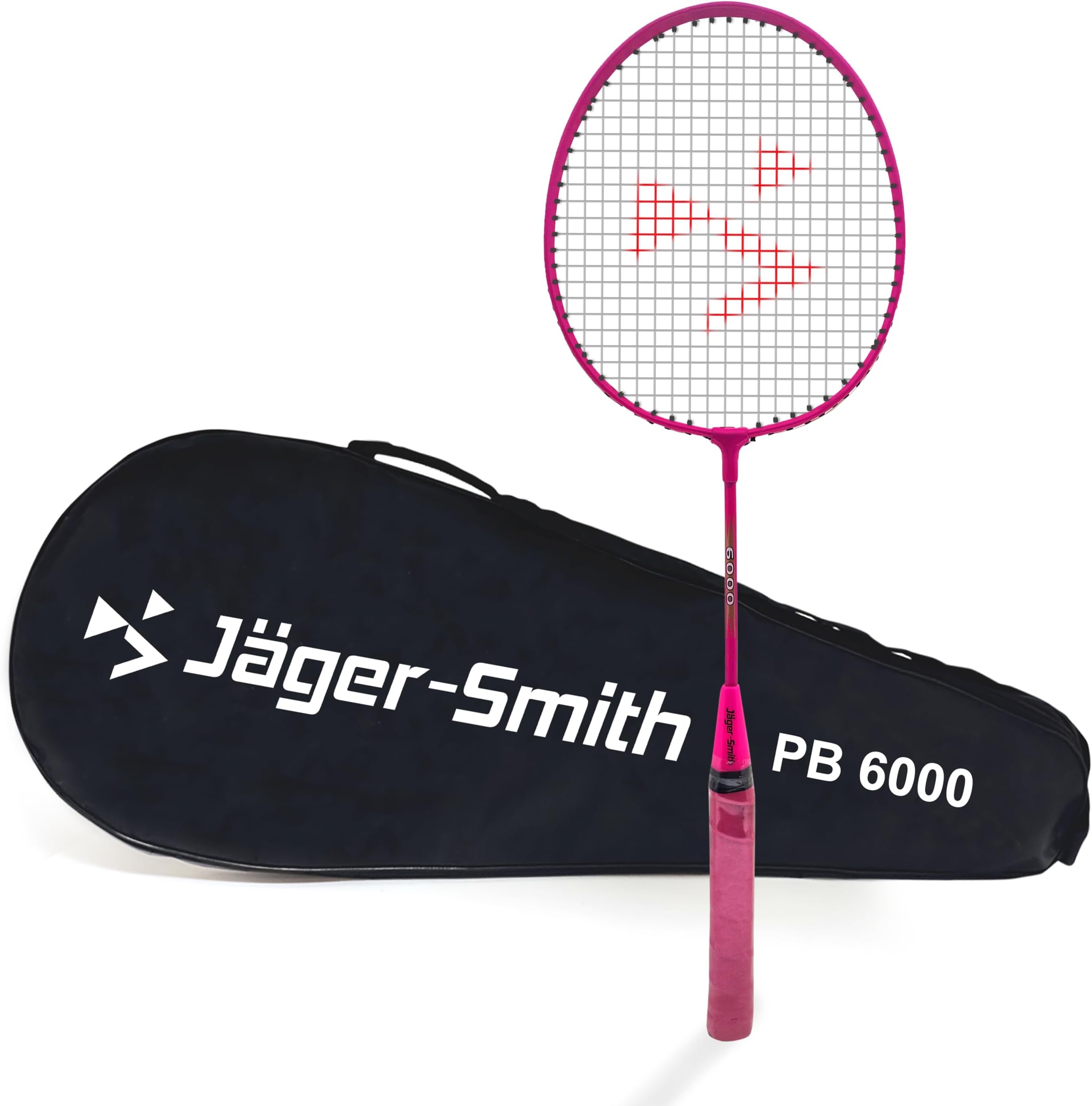 Jager-SmithPB 6000 Aluminium Badminton Racquet with Tempered Steel Shaft and Full Cover Suitable for Kids Age 6-11 Years (Made in India)