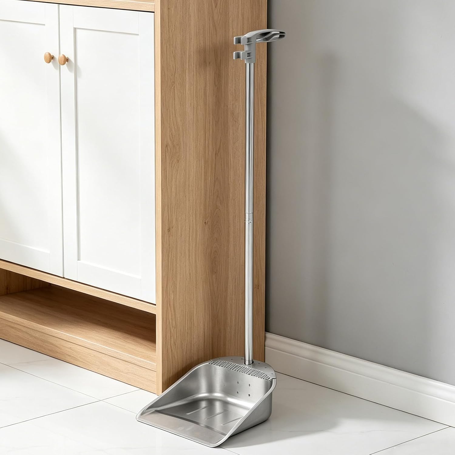 Dustpan Handle and Teeth Stainless Steel with 30.7 Inch Long