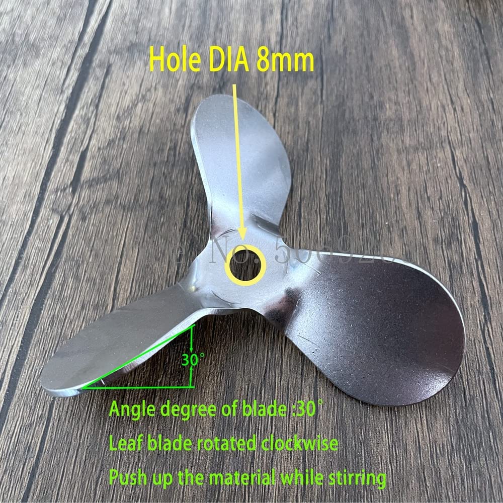 Wirnik laboratoryjny mieszadła łopatkowego ze stali nierdzewnej Stal nierdzewna 304 30 stopni Trzy ostrza mieszające 4-12 cm do miksera laboratoryjnego(120mm)