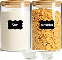 Vista 20 de ComSaf Juego de 9 tarros de vidrio para almacenamiento de alimentos de 0.6 cuartos de galón, recipientes de almacenamiento de vidrio transparente