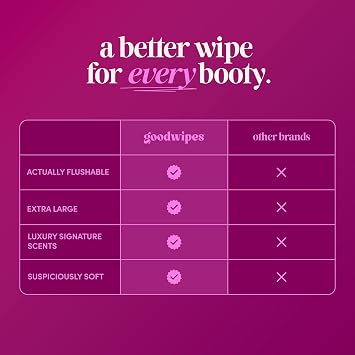 goodwipes Flushable Wipes (6 Pack) | Septic Safe, Extra Large, Adult Wet Wipes, Bathroom Essentials, Women and Men