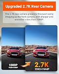 Vantrue E2 Dash Cam Front and Rear Camera, 2.7K Upgrade Rear Cam, Dual STARVIS, 2.7K + 2.7K Dash Camera, Voice Control, GPS, Night Vision, 24H Parking Mode, G-Sensor, 2.45" IPS, Support 512GB