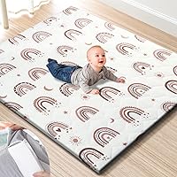 Vista 1 de Premium Foam Baby Play Mat 50" x 50" with Removable Cover, Extra Thick Padding Playpen Mat, Non-Slip Floor Mat, Stylish & Easy to Clean for Crawling