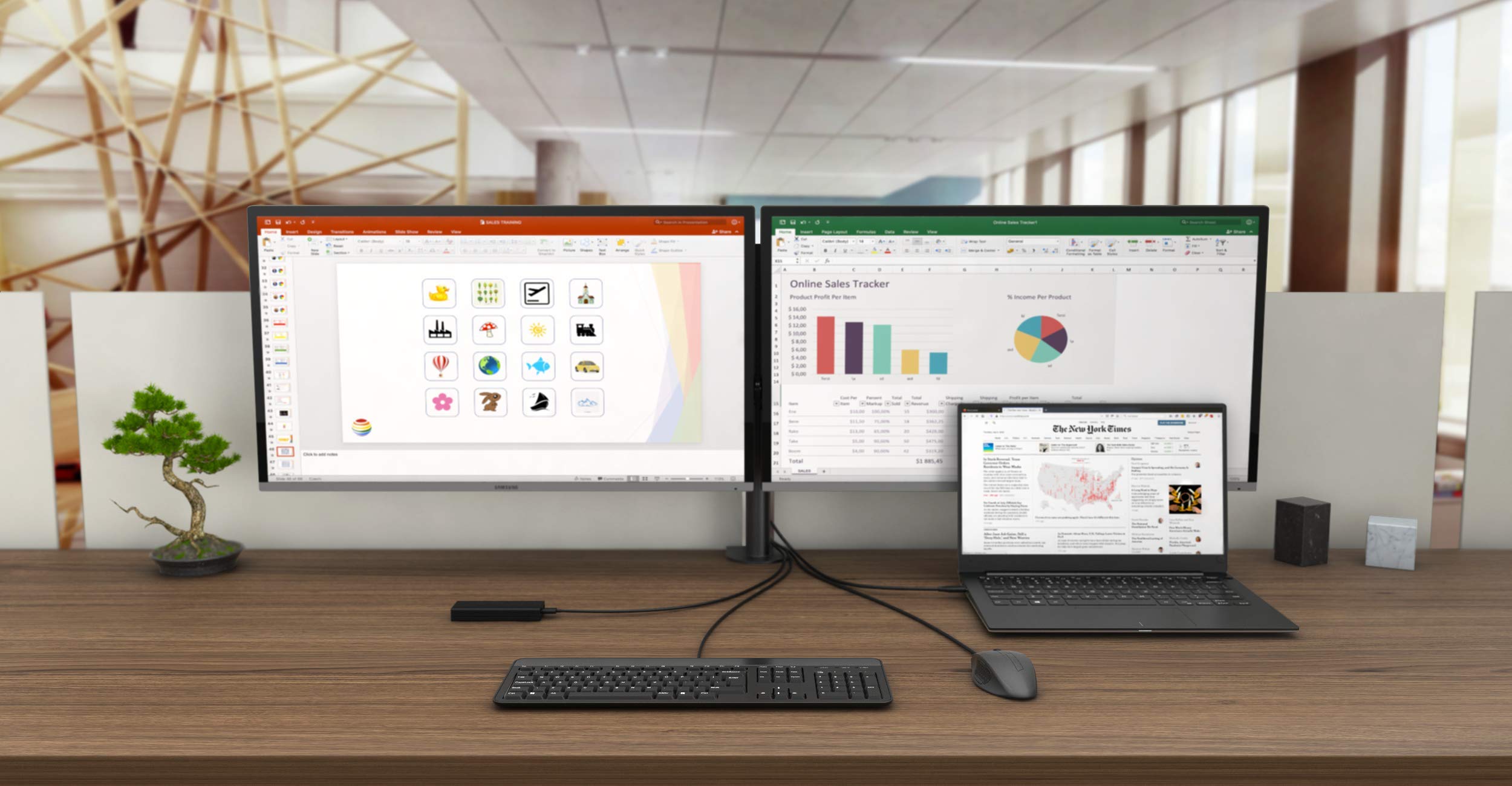 i-tec Stacja dokująca USB-C 2x4K - 2x DisplayPort 1x USB-C 3x USB 3.0 2x USB 2.0 1x GLAN 1x Audio/mikrofon