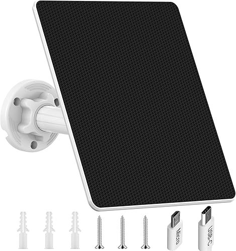 Panel solar de 5 W para cámara de seguridad, panel solar con batería integrada de 8000 mAh para todas las cámaras de seguridad al aire libre con