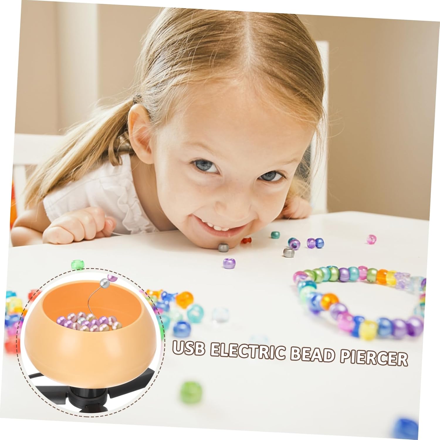STOBOK Electric Bead Threading Bowl Beading Machine Accessory DIY Jewelry Making Tool