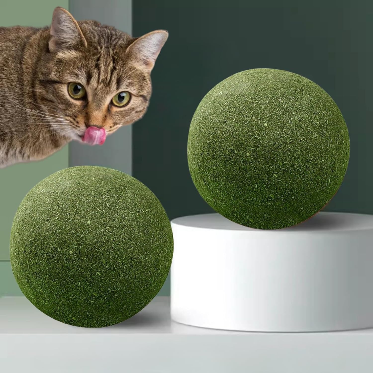 ZYUTONG 2PCS Cat Giant Catnip Balls, 4" Huge Catnip Ball for Indoor Cats, Kitten