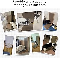 Vista 6 de FUKUMARU Rascador para gatos, 26.8 pulgadas en forma de L, almohadilla para rascar para gatos montada en la pared, cartón rascador para gatos
