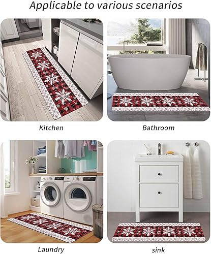 Miniatura 6 de Tapete de baño con diseño de copos de nieve para bañera, antideslizante, de secado rápido y absorbente, de tierra de diatomeas, fregadero de ducha