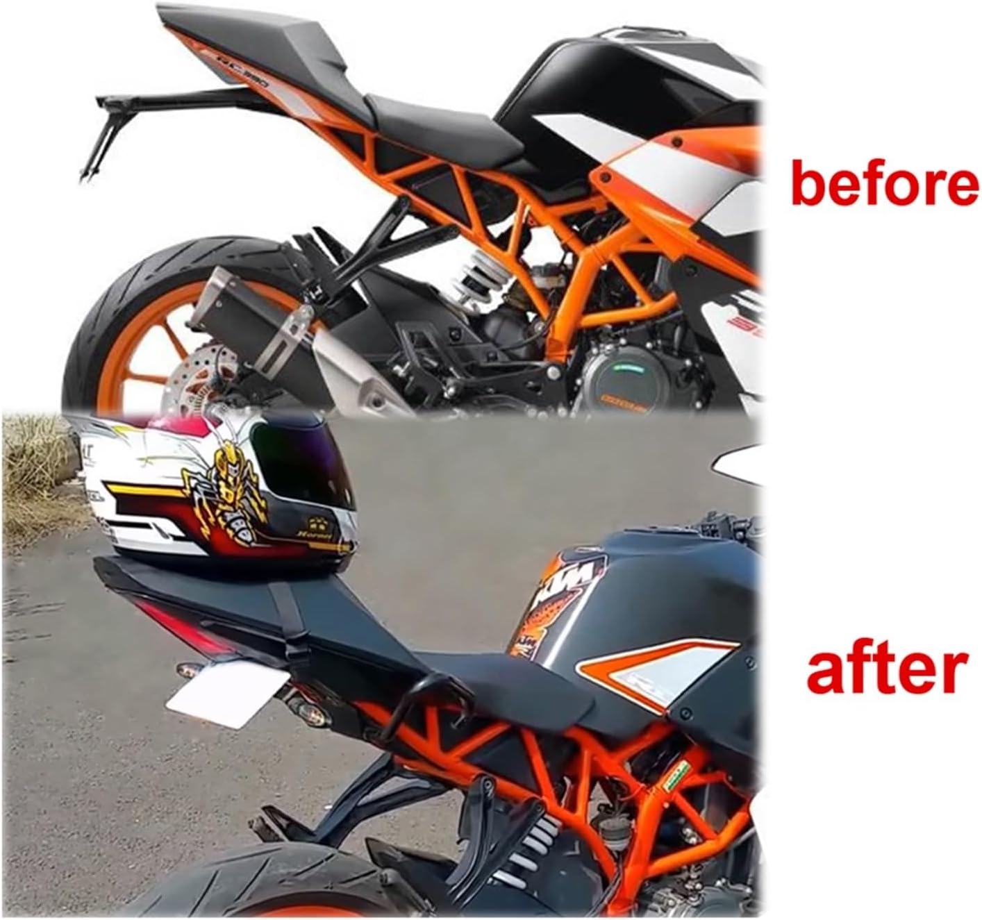 Motorcycle Rear License Plate Tail Frame Holder Bracket Fender Eliminator Compatible with KTM RC125 RC200 RC390 2014-2022