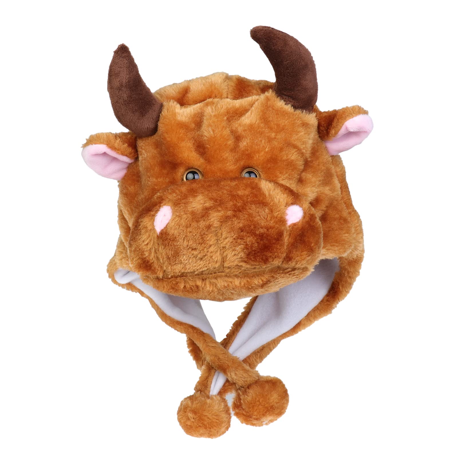 VPbao Plush Headgear Hat, 2-in-1 Hat with Ear Flaps Scarf Set, Funny Cartoon Animal Cap for Costume Party - Image 2