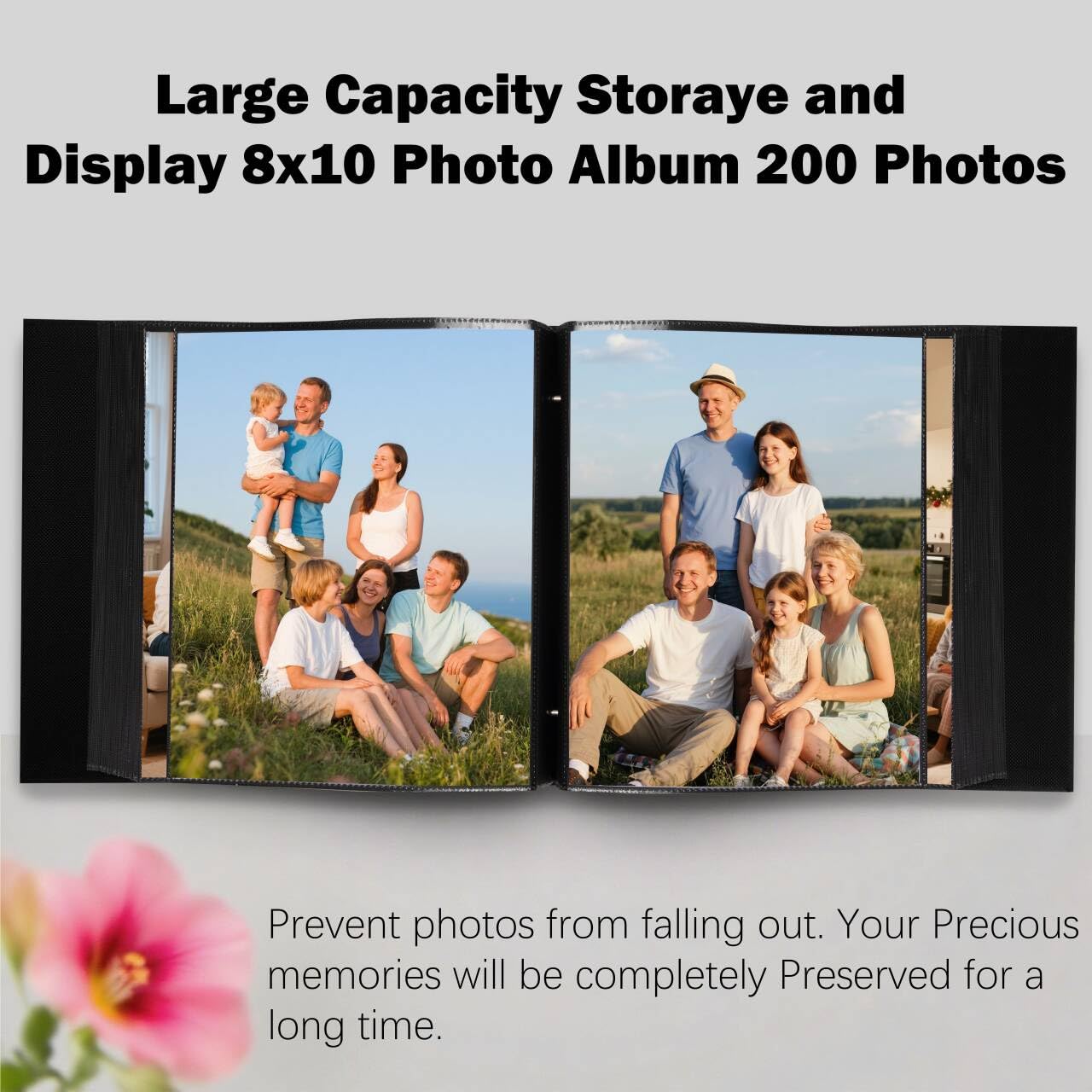 Album fotografico 200 x 25 cm, con copertina in lino di grande capacità, pagine interne prive di acidi, 20 x 25 cm, album fotografico da 20 x 25 cm, per famiglia, anniversario di matrimonio e foto di