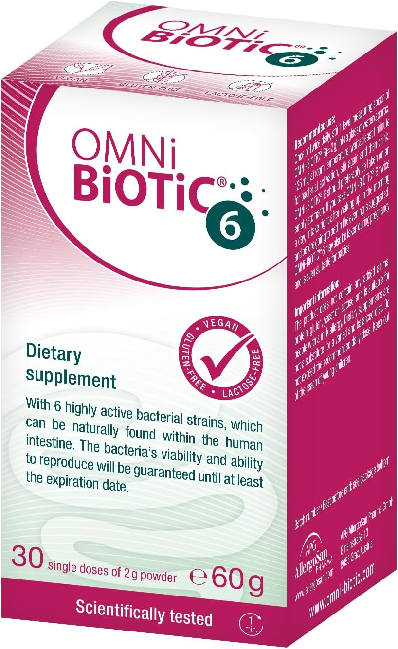 6, Vegan Multi Strain Formulation, 1 Glass Contains 30 Single doses, White